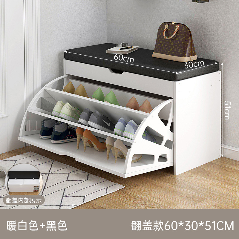 【신상품 덮개형 쓰레기통】 따뜻한 흰색 60*30*51cm