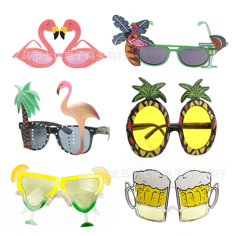 Hawaiian series tropical Flamingo pineapple glasses festival Party beach carnival Party prom glasses