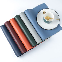 New Nordic Style Double-layer Citrus Pattern Leather Table Mat, Waterproof and Oil-Proof PVC Western Dining Mat, High-end Dining Pad