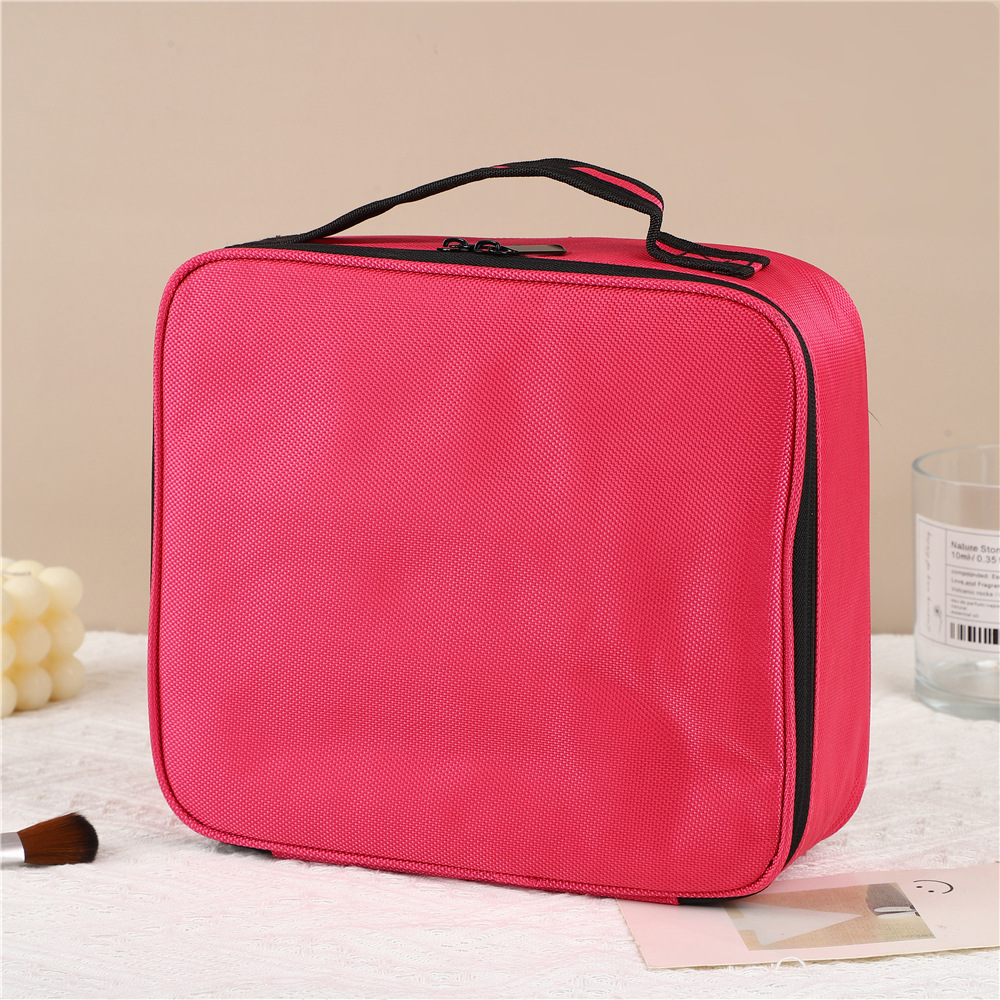 Estuche de maquillaje portátil de gran capacidad, de alta gama, con compartimentos, para mujer, bolsa de maquillaje portátil de viaje