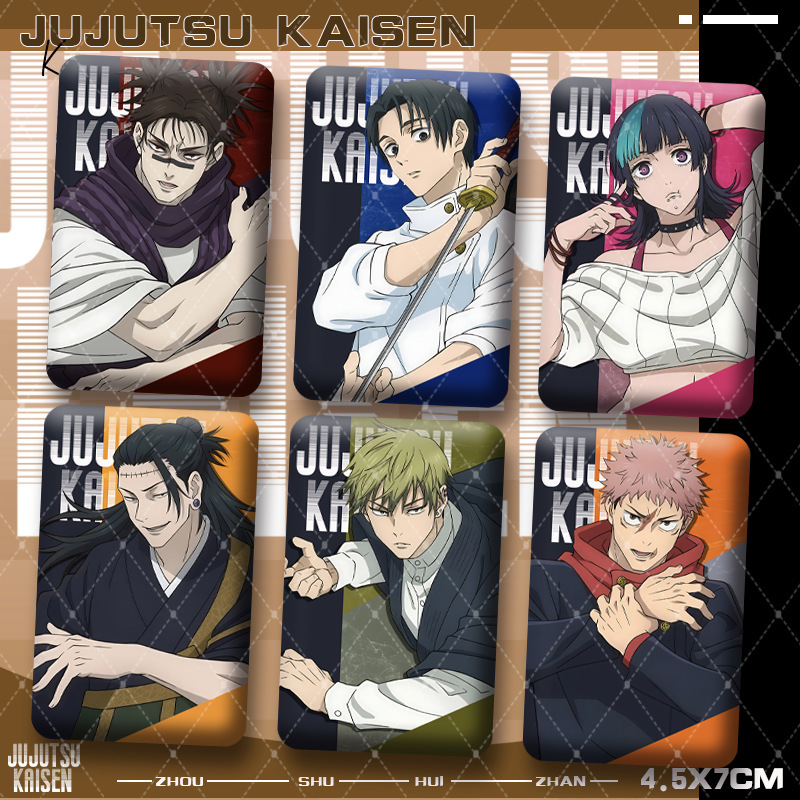 Jujutsu Kaisen Yuji Itadori and Yuta Okkotsu Square Double Flash Badge Merchandise