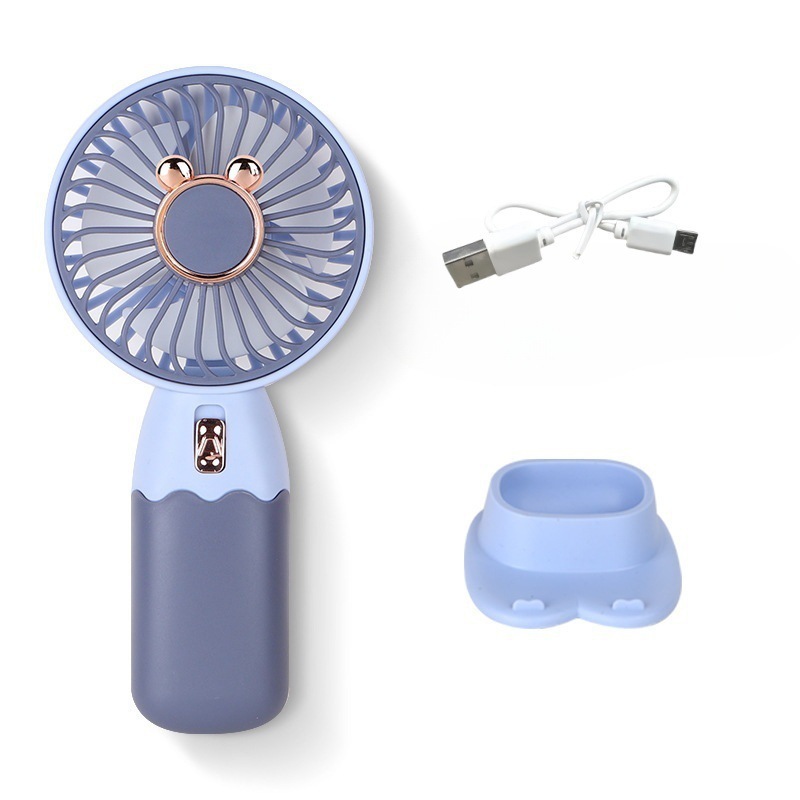 新しいミニ充電式ハンドヘルドファンポータブルかわいい充電式小型ファンバッテリー寿命デスクトップデュアルユース強風|undefined