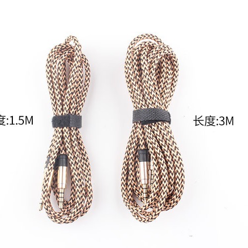 Tarjeta de sonido en vivo 1,5 m 3,5 MM Velcro 4-Core cable de audio Cable de grabación AUX público a público cable de audio del coche