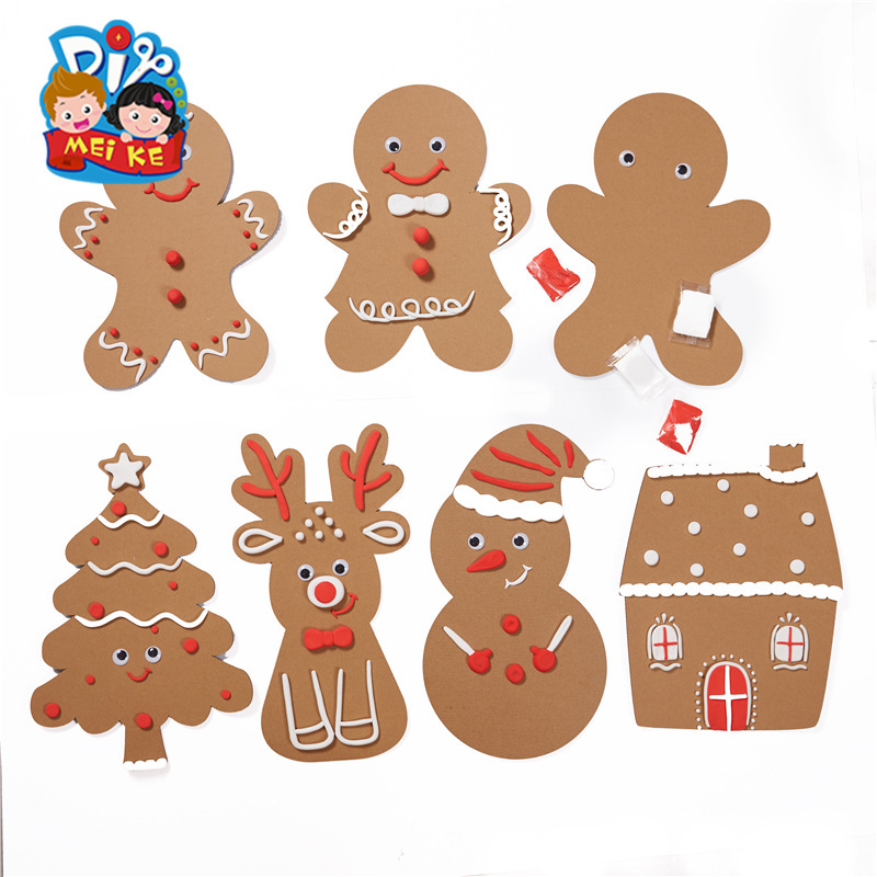 Navidad pequeños regalos hechos a mano DIY jardín de infantes galletas de Navidad pintura decoración de materiales de fabricación paquete árbol de Navidad image 4
