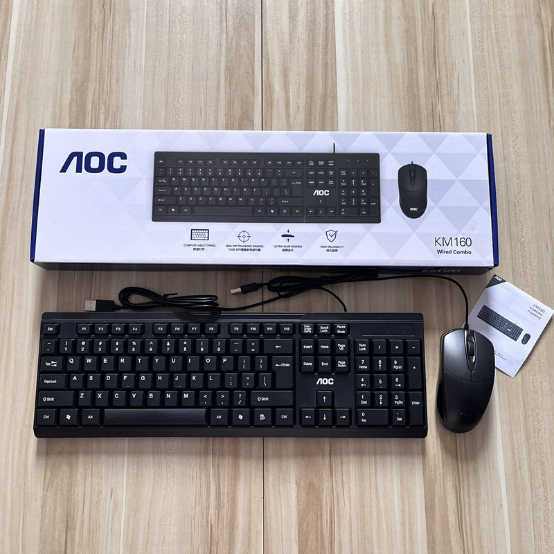 Проводная клавиатура AOC TPV KB161, USB, для офиса и дома, для ноутбука и стационарного компьютера