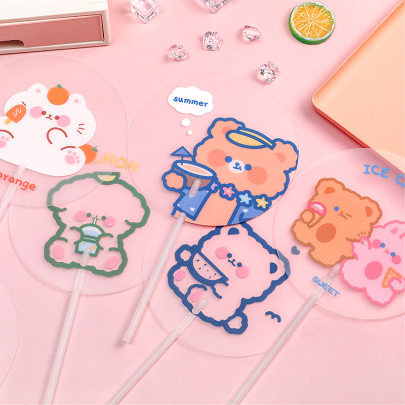 Summer cartoon small children's handheld cool cute round fan