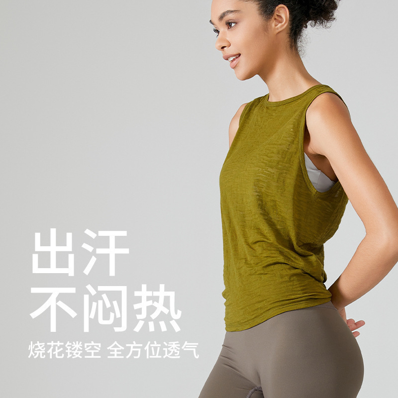 Factory Sleeveless Quick-drying Vest Women's Outer Wear Sports Blouse Running Fitness Yoga Top Loose plus size Yoga Clothes
