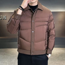 2025冬季新款男士轻薄羽绒服纯色翻领休闲羽绒衣外套潮牌夹克