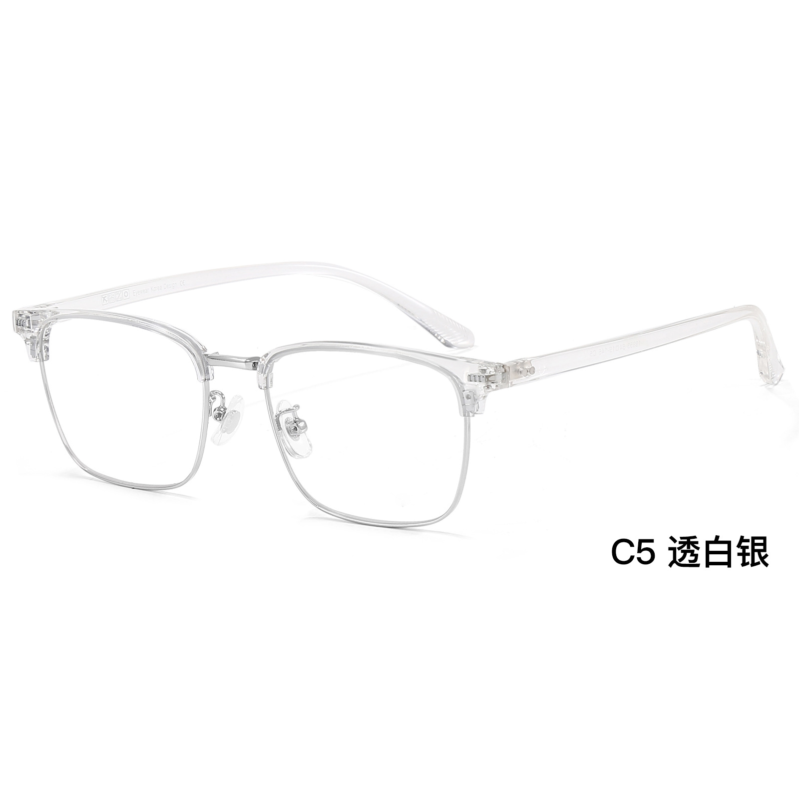 Doble punto transparente gris ceja marco de negocios casual miopía gafas marco sin clip de la cara Danyang gafas al por mayor