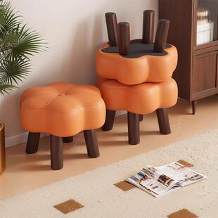 Low Stool Solid Wood Flower Creative Stool Simple Door Shoe Changing Stool Sofa Coffee Table Soft Bag Bench Home Kidsren's Stool