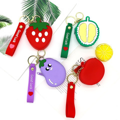 New cartoon round silicone coin purse, lady's key bag, mini wallet