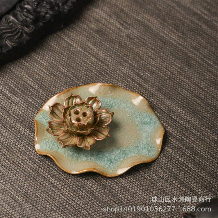 Керамическая диска из лотоса Jingdezhen диска для благовоний ароматная печь для дома украшения лотоса нити благовоний заглушка