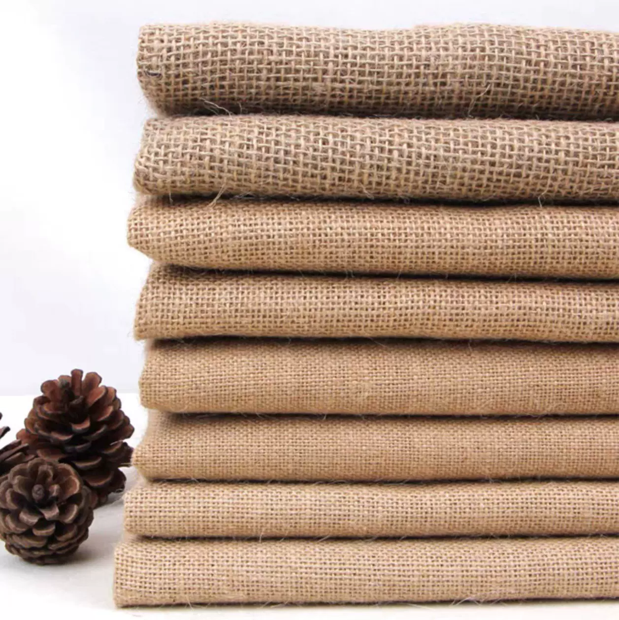 现货供应黄麻布烟厂包装麻布复古装饰麻布麻布卷黄麻面料跨境定制