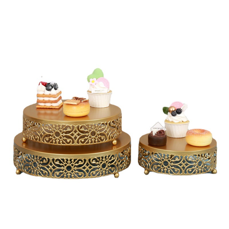 Decoración de Mesa de la boda de estilo europeo apoyos Pastel redondo Placa de hierro de alta pierna estante de la torta plato de fruta bandeja de postre