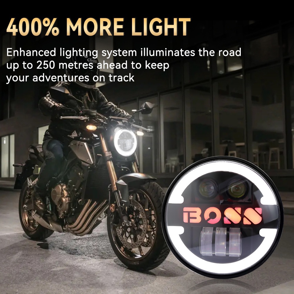 Bestseller Harley Motorcycle Spotlight 5.75 inch 60W Wrangler BOSS Car LED Headlight Modified Daytime Running Light