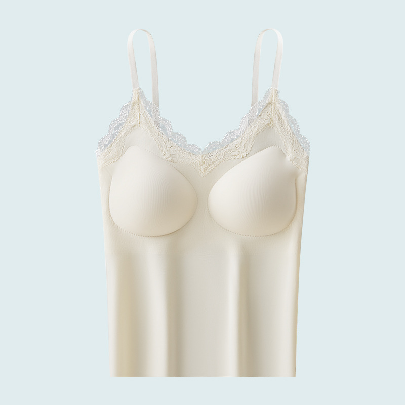 Eslinga de espalda hermosa de encaje sin costuras de seda de hielo