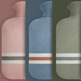 热水袋暖肚子注水式pvc透明可爱学生便携式绒布暖手袋大号暖水袋