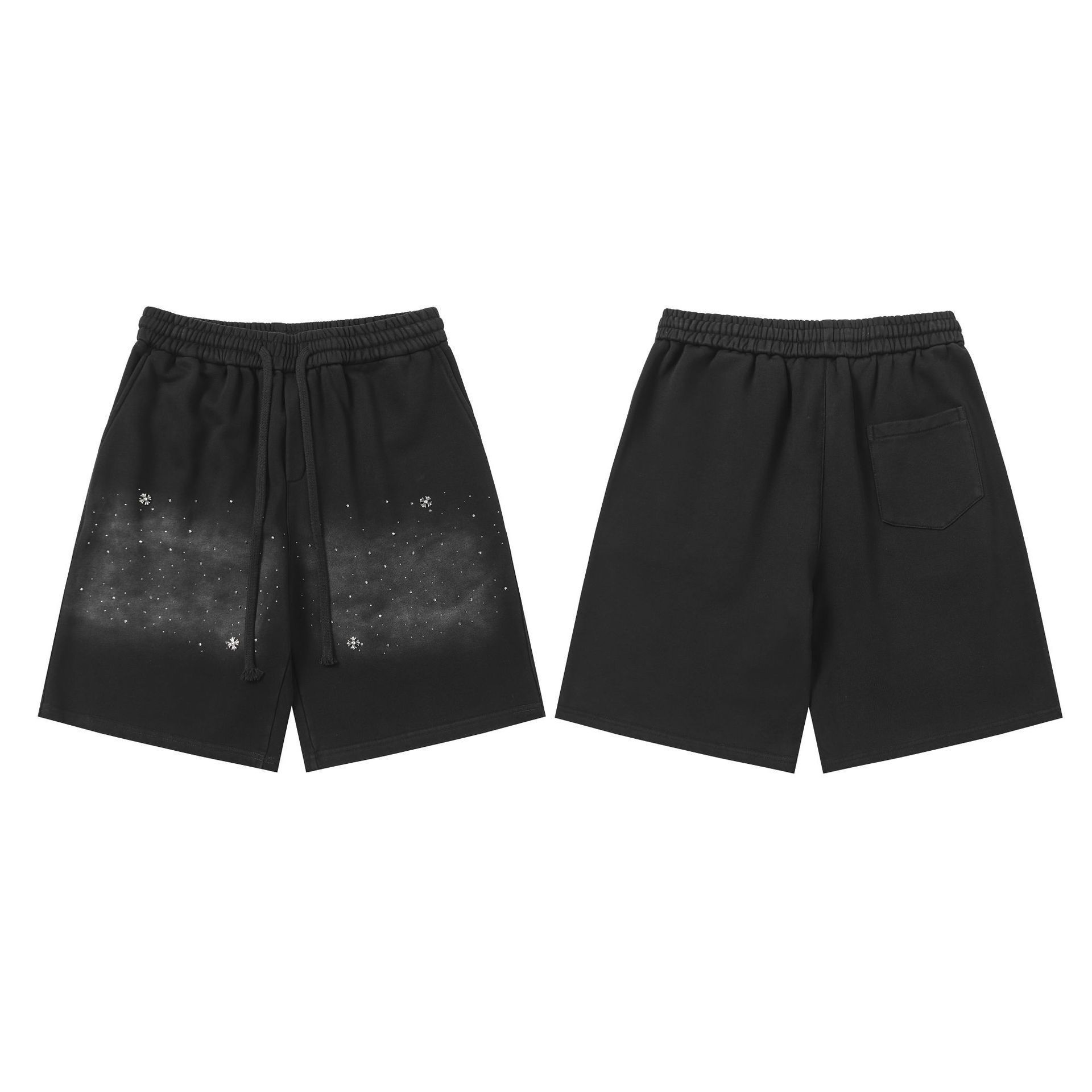 Other 3D Snowflake Print Loose Shorts Black