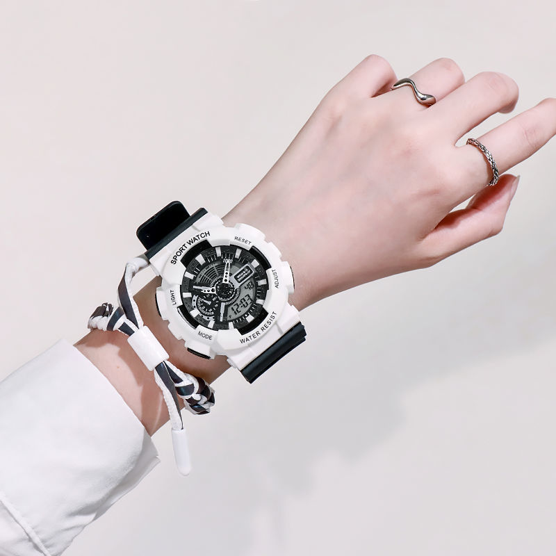 Electronic Watch Men's and Women's Middle School Students' Trendy ulzzang Korean Style Simple Waterproof Youth Luminous Sports Smart