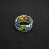 Adjustable retro brand acrylic marble design ring, set, trend of season