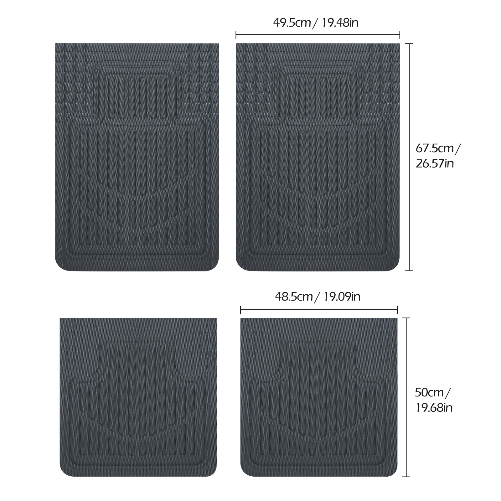 Tpe Customizable Universal Car Floor Mats, All-Terrain and All-Weather Car Floor Mats, Can Be Cut to Fit a Variety of Car Models