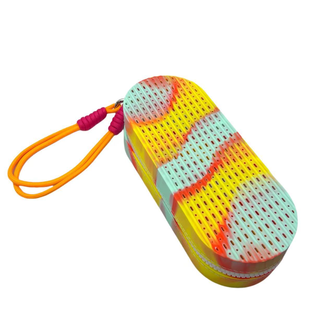 シリコン製メガネ保護ケース、両面通気性、大容量スイミングゴーグルケース、ポータブル、落下防止収納バッグ、スイミングゴーグル