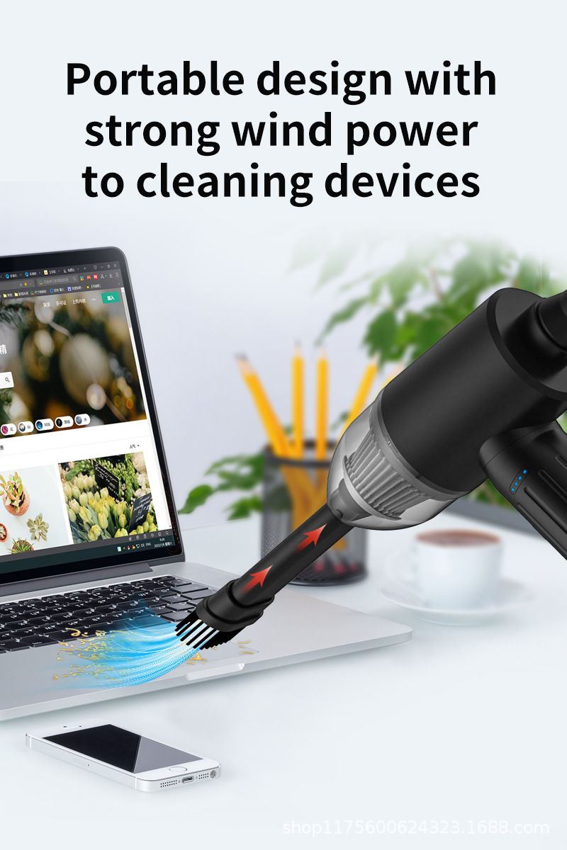 Rechargeable Car Vacuum Cleaner, Handheld, Small Size, Strong Suction, Dual-Use for Car and Home, Exclusively for Cross-Border Sales