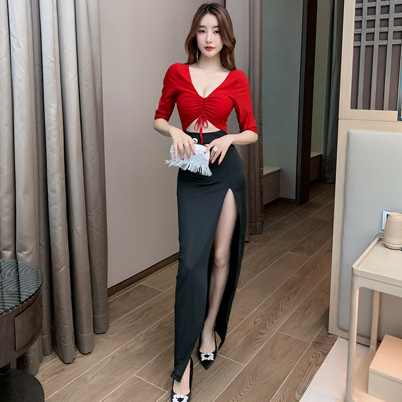 2026 Spring/Summer New French Style Socialite Nightclub Sexy Dress Long Skirt Fake Two-Piece Slimming Stepmom Bodycon Dress