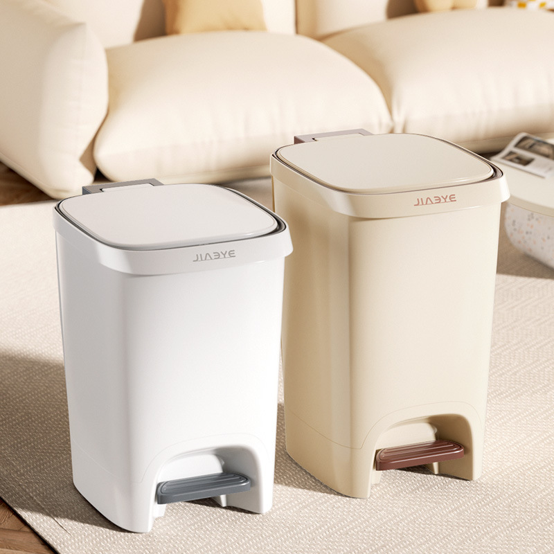 2024 New Household Separate Trash Bin Living Room Bedroom Pressing Pedal Sanitary Bucket Large Capacity Double Open Lid Trash Bin