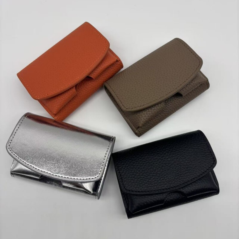 Short Wallet Japanese Style Amazon Card Holder First Layer Cowhide Leather Export Unisex Mini Multifunctional Small Wallet