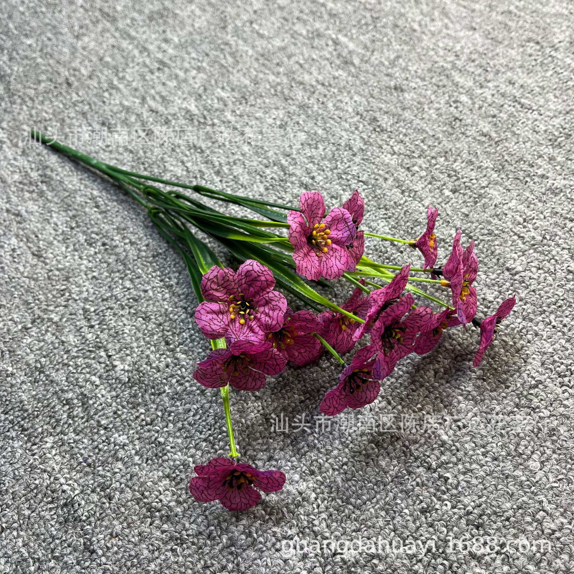 5 cabezas de hierba de primavera serigrafía violeta Loto claro