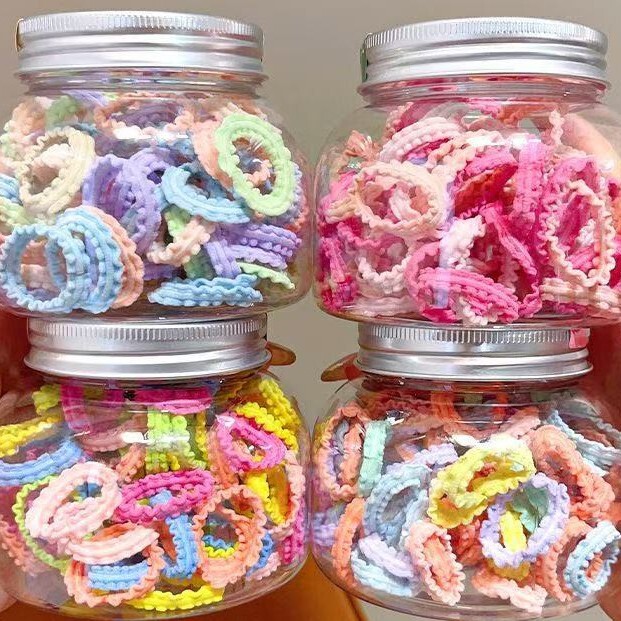 Korean version of rubber band children's little girl hair rope skirt does not hurt the thumb ring lace rubber band hair accessories 100