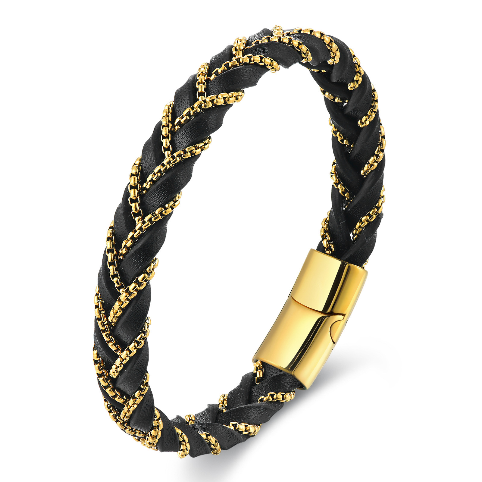 25g Weight Bangle Classification Leather Chain Material 1 Piece Quantity Daily Occasion Leather Material Geometric Pattern Men's Gender Polishing Design Simple Style Style Simple Style Geometric Leather Polishing Men's Bangle Men Cord & Leather Bracelets 无