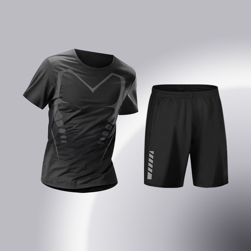 Ropa de fitness para hombres, traje de entrenamiento de baloncesto de alta elasticidad, traje deportivo de secado rápido, traje deportivo de corrida de la mañana, traje deportivo de bicicleta