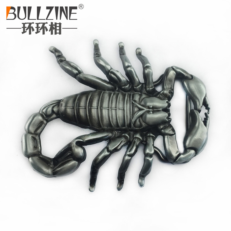 Bullzine Environmentally Friendly Zinc Alloy Western Cowboy Scorpion Belt Buckle 02615-1 Buckle Inner Diameter 4.4cm