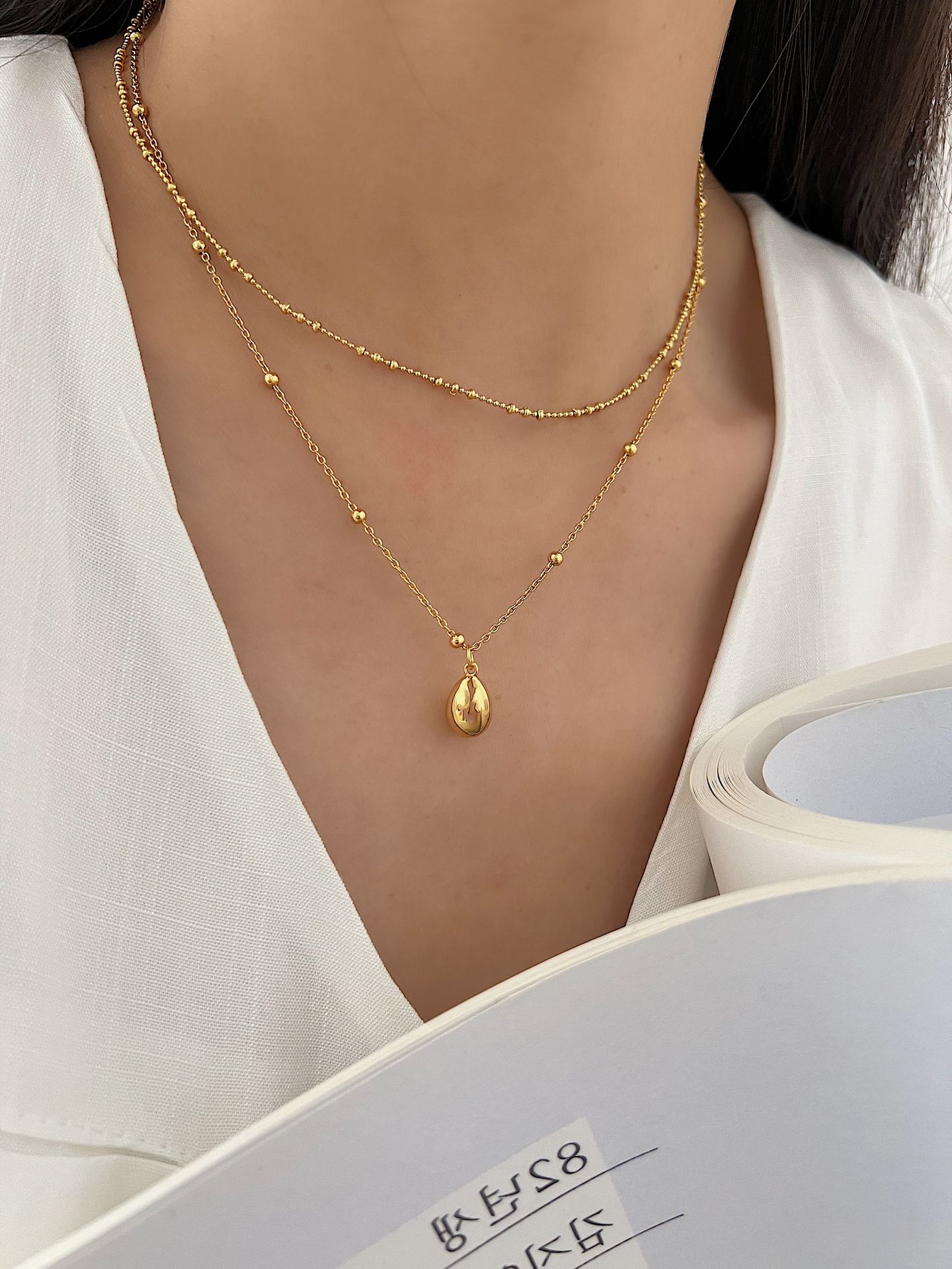 Pendant Necklace Classification 925 Sterling Silver Plating Water Droplets Pendant Necklace