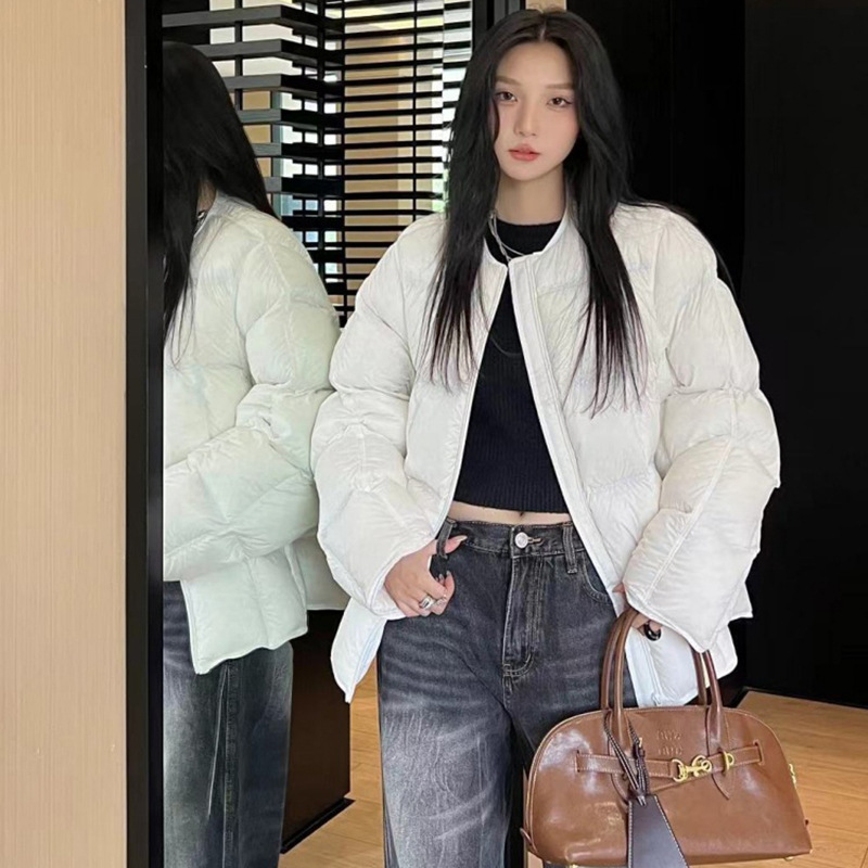 糖果色无胆泡芙感羽绒服女2025冬短款云朵超轻白鸭绒方块面包服潮|undefined