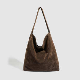 2025新款韩国秋冬时尚麂皮绒柔软质感托特包休闲大容量单肩手提包