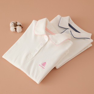 Children's Cotton Polo Shirt Kindergarten White Performance Costsize for Boys and Girls Cotton Long Sleeve T-Shirt Lapel Base Shirt Spring A
