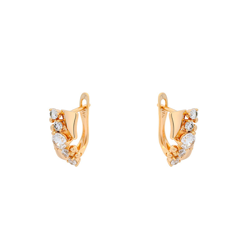 Xuping nueva aleación de cobre galvanizado 18k piedras preciosas artificiales de nicho ruso diseño de auriculares de viento retro