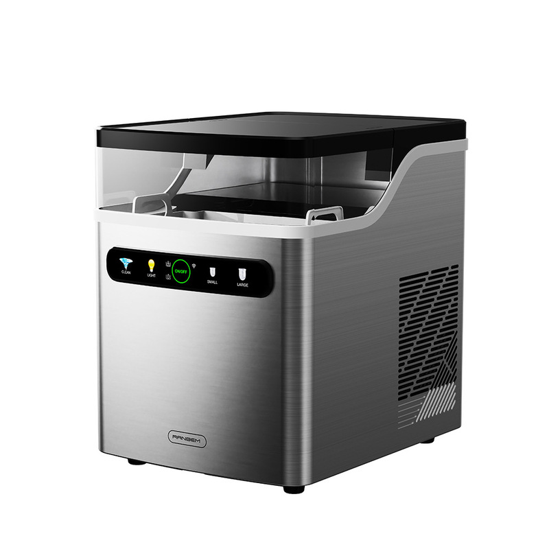 Cross-Border Stainless Steel Ice Machine Household Small Fully Automatic Low Power Dormitory Mini Ice Cube Coffee Ice Machine Batch