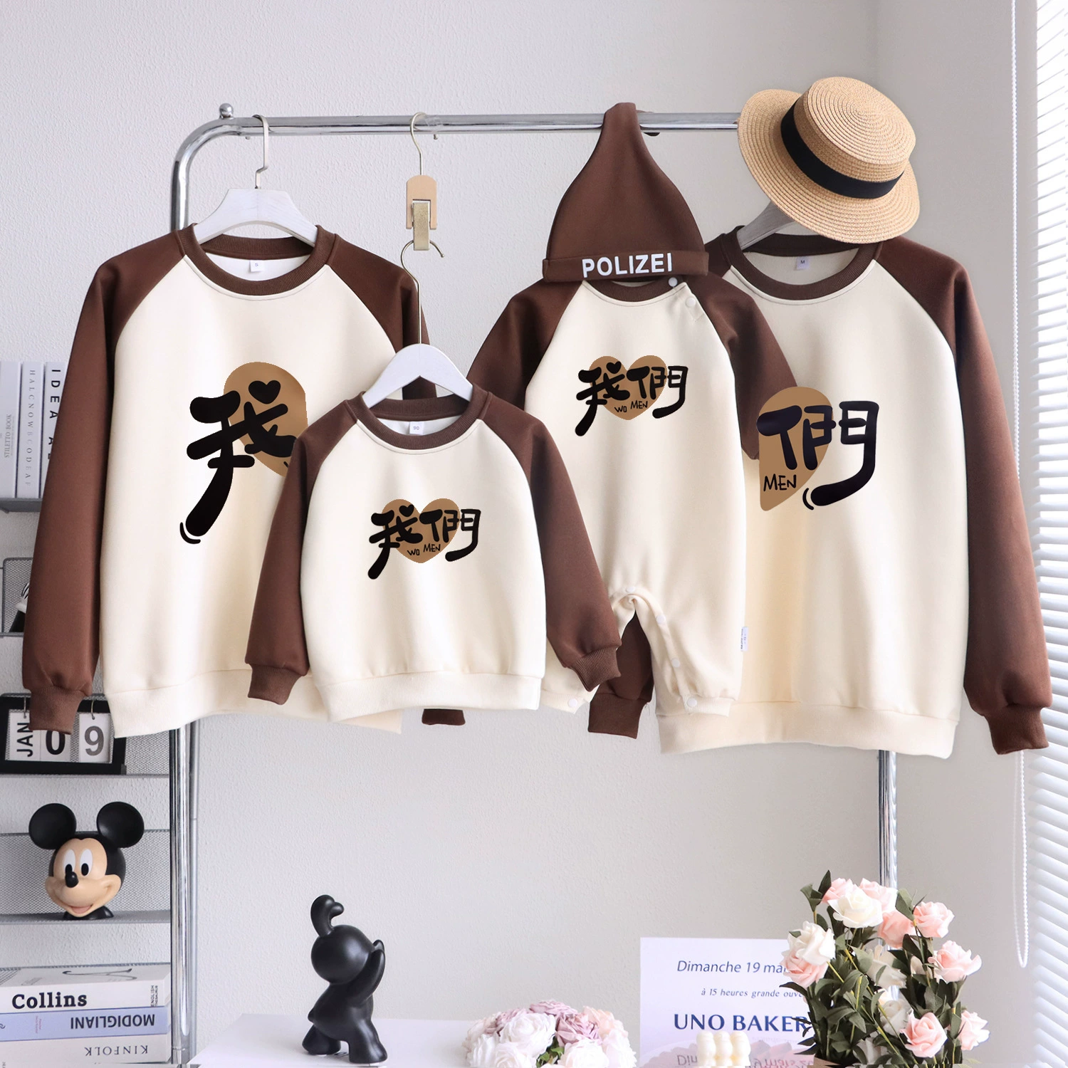 Demi-season children's fleece sweatshirt for photo sessions, family style, western style
