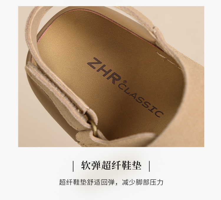 Dép Birkenstock nữ đế bằng quai chữ V dán Velcro, dép thời trang mùa hè đi biển — IL02 màu vàng chi tiết 11