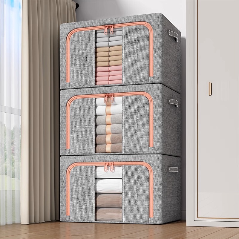 Cotton and Linen Storage Box Household Clothes Storage Box Fixing Box Wardrobe Layering Artifact Moving Packing Quilt Fixing Box