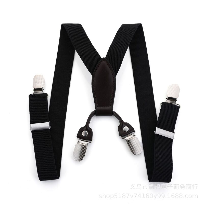 Factory British Retro Children's Suspenders Elastic Suspenders Clip Non-Slip Adjustable Suspenders for Boys and Girls