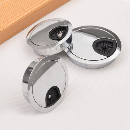 Minggu Furniture Hardware Computer Desk Alloy Brushed Round Wire Box Wiring Hole Cover Perforated Wire Box