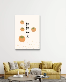 事事如意祝福帆布画 中国风室内客厅挂画 新中式现代风格玄关装饰