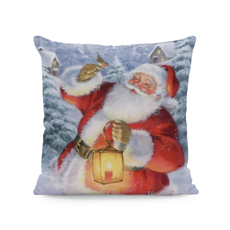 Venta caliente transfronteriza elementos de Navidad funda de almohada ambiente para el hogar sofá de decoración jardín patio festivo funda de cojín image 41