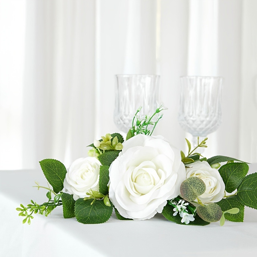 Sillas transfronterizas flores hechas a mano diy productos terminados festivales de bodas diseño de mesa de comedor de hotel decoración de escena de flores de simulación