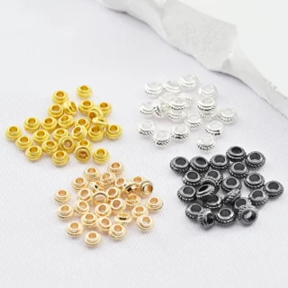 古法金齿轮隔珠隔片 手工diy手链手串用隔珠飞碟车轮片配件